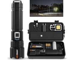 Veltrion Zaklamp LED Oplaadbaar - Militaire Zaklamp - 6000 Lumen - 26650 Batterij - 5 Standen - Powerbank Functie - Zaklamp op Batterijen - Noodpakket