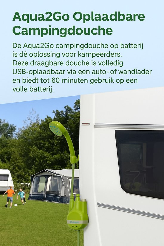 Bo-Camp campingdouche met pomp - Oplaadbaar