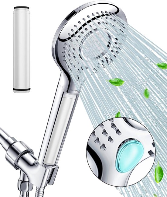 VITASENSE™ Douchekop Hoge Druk met Filter - Waterbesparend - Regendouche - 3 Sproeistanden - Chroom - XXL 12cm