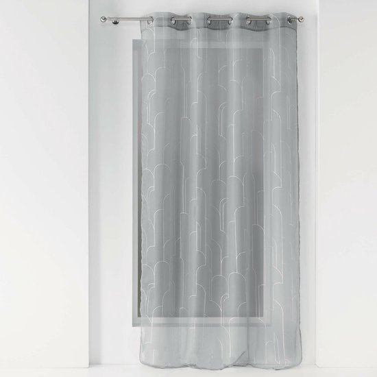 Rideau en verre 140 cm x 240 cm Silver Clouds Grey