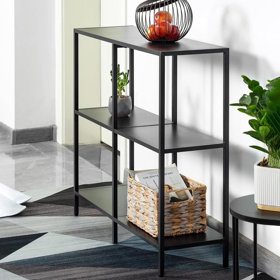 Allecto Plus - Slanke consoletafel met 2 planken voor hal en woonkamer - Industriële