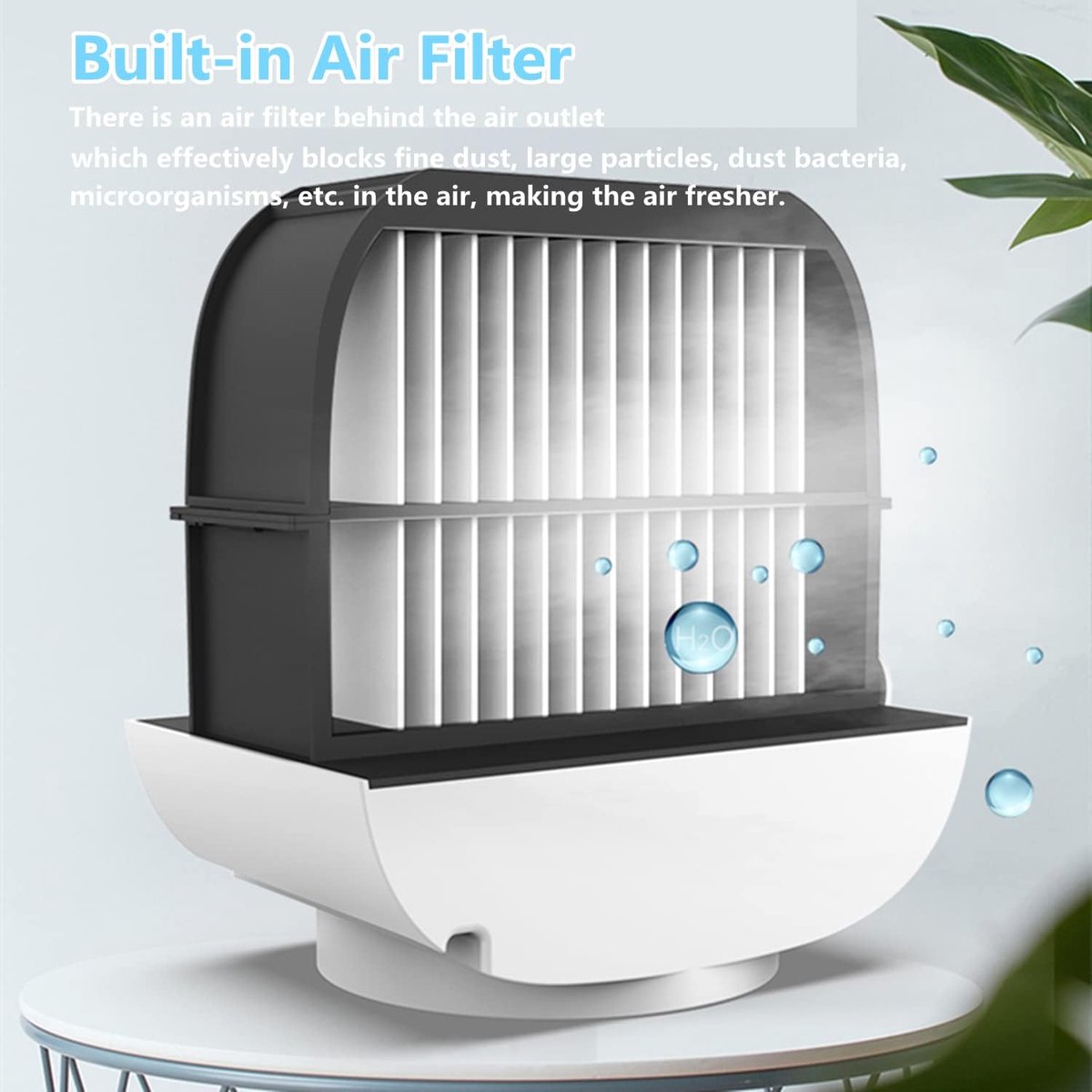 Mini Airco - Luchtkoeler - Airco met water - Koelventilator - USB Airconditioner - Mini Aircooler met Water - Afelventilator - Coolingdown - Mobiele Airco - Koelen, Blazen, Lucht Bevochtigen - Mobiele Airco - Draagbare - 166*152*142mm - 300ML – foto 4