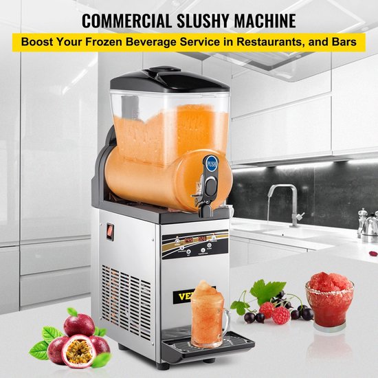 Mila Shop Slush ijsmachine - 1 x 15 Liter Commerciële slush ijsmachine - 500W - 220 V Roestvrij stalen slush ijsmachine - Slush machine - Slush apparaat - 52x21x80cm van Mila Shop — afbeelding 3