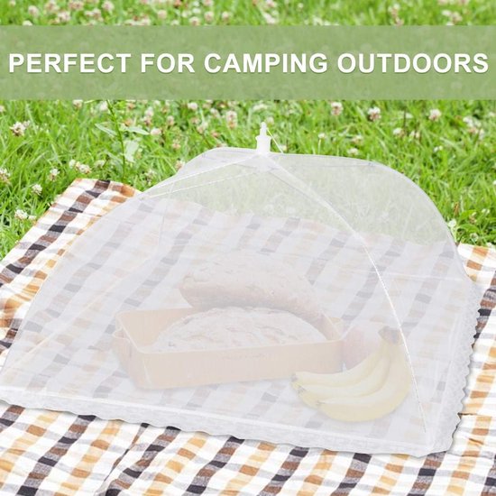 3 Stuks voedselhoezen - Buitengaas voedselhoezen - Opvouwbare schotelhoezen - 14 inch - Fijn net tegen fruitvliegjes - Opvouwbaar - Opvouwbaar - Paraplu voedseltent - Voor buiten, picknick, feest, barbecue — afbeelding 2