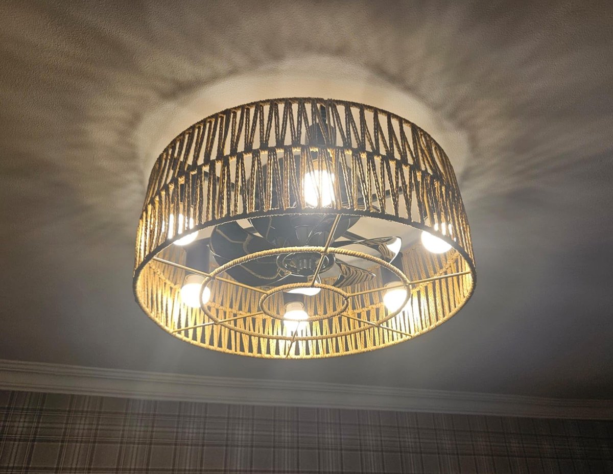 Equivera Plafonniere met Ventilator - Plafondventilator - Plafondventilator Afstandsbediening - Plafondventilator Slaapkamer - Plafond Ventilator met Verlichting - Plafondlamp - Plafonniere - Ideaal voor in uw slaapkamer! thumbnail 2