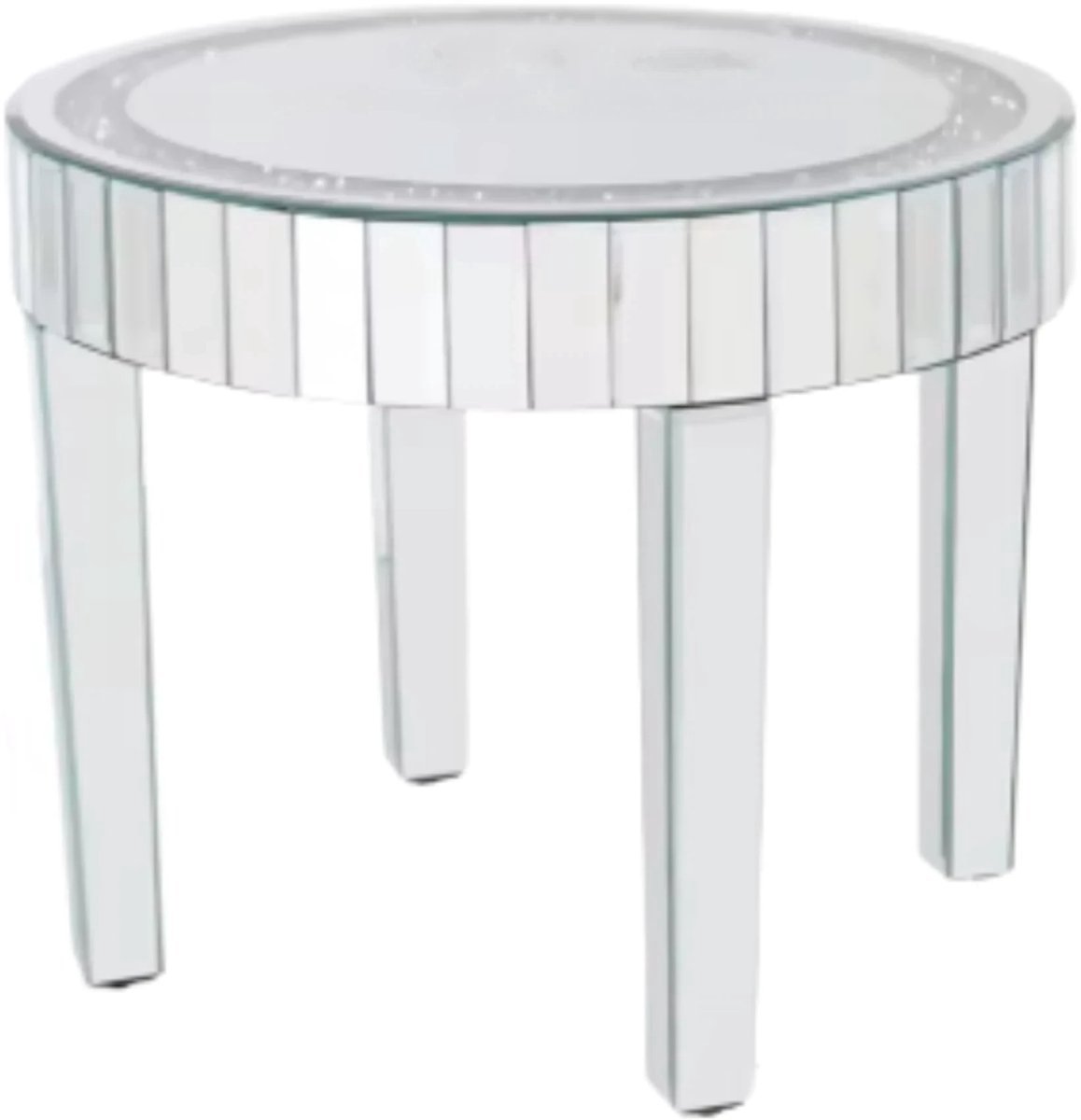 Happiq Salontafel Crystal Vaylen - Ronde salontafel - Woonkamer - Kristal - Bijzettafel - Side table Zilver