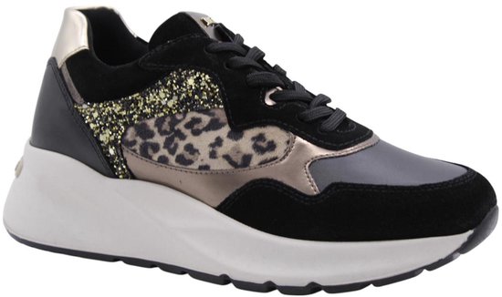 Baskets En Velours Nerogiardini Black Glove T.Crom T.Aida Leo Beige+Iri - Streetwear - Femme