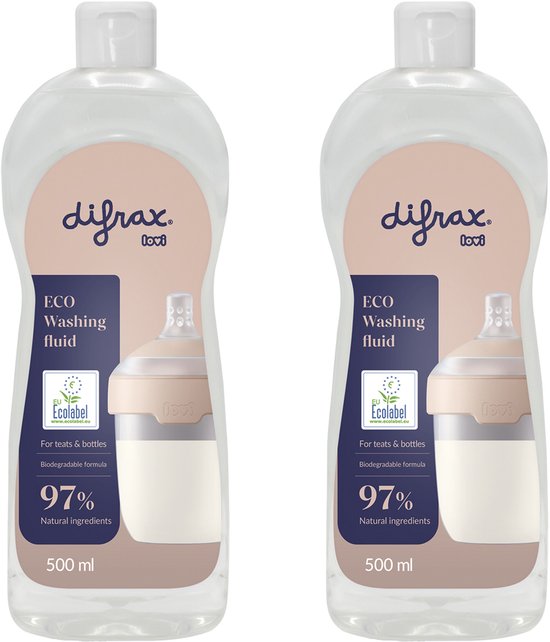 Foto: Difrax lovi eco afwasmiddel babyproducten babyflessen fopspenen geurvrij ph neutraal