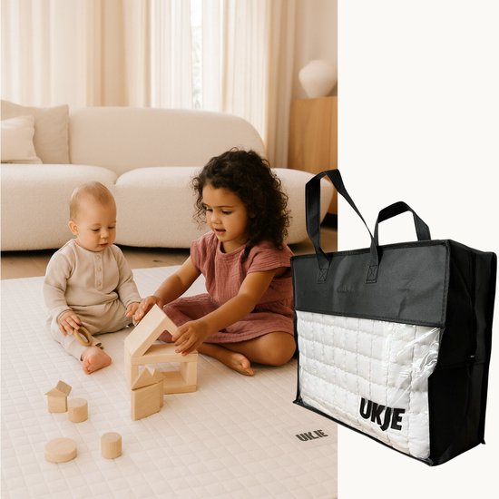 Ukje Speelmat Baby - Speelkleed Baby - Antislip - Met Gratis Tas - Speeltapijt - 150 bij 200 cm - Playmat - Babygym - Opvouwbaar - Oeko-Tex Gecertificeerd - Elegant Mist — afbeelding 2