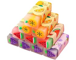 Gom-eraser-72 stuks mini-fruitgummetjes voor kinderen - Leuke gummetjes voor kinderen - Mini-fruitgummetjes voor kinderen - Geweldig als cadeau, huiswerk, schoolspullen, kantoorbenodigdheden en geschenken - 4,6 x 2,1 cm