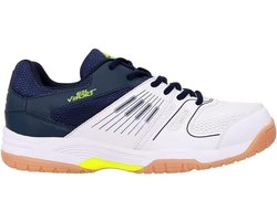 Nivia jongens Gel Verdict Badminton Schoenen | Kleur: Blauw | Maat: 6 UK/ 7 US/ 40 EU | Materiaal: Mesh/Rubber| Voor heren en jongens | Lichtgewicht | Airculate technologie | Goede ventilatie en zweetabsorptie | Flexibel | Betere pasvorm en comfort