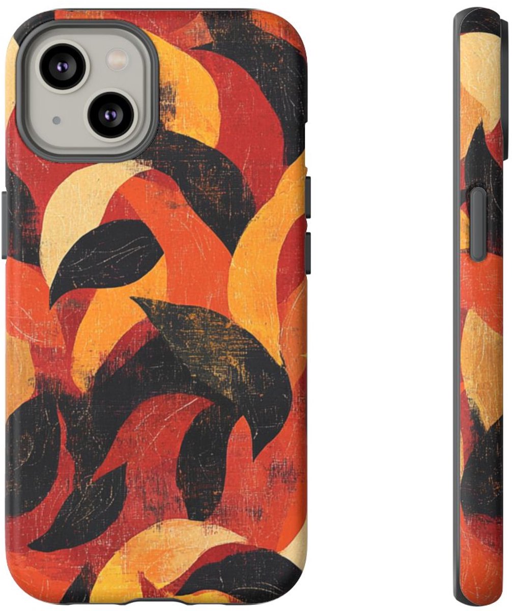 Abstract Herfstbladeren Patroon – Telefoonhoesje Geschikt voor iPhone 14