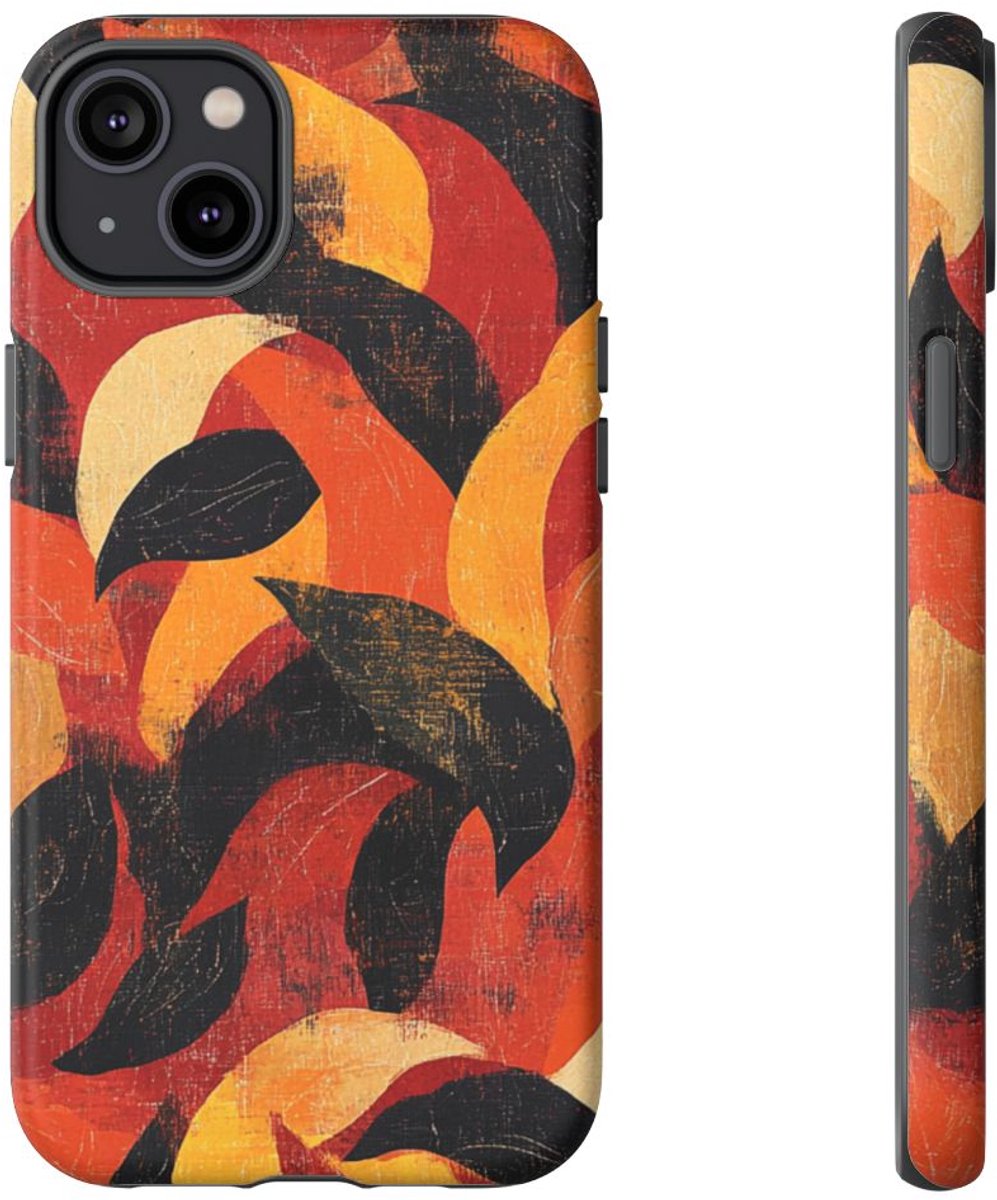 Abstract Herfstbladeren Patroon – Telefoonhoesje Geschikt voor iPhone 14 Plus