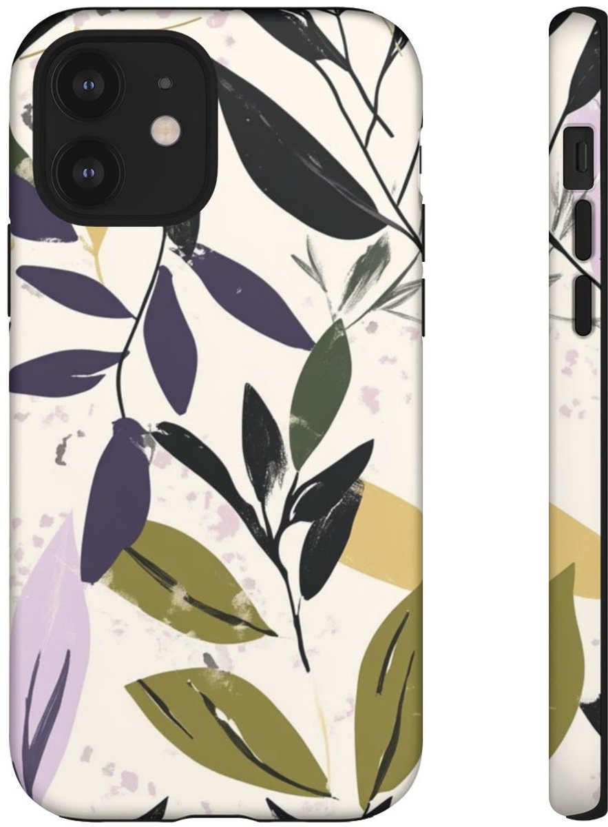 Gestileerd Botanisch Bladerenpatroon – Telefoonhoesje Geschikt voor iPhone 12