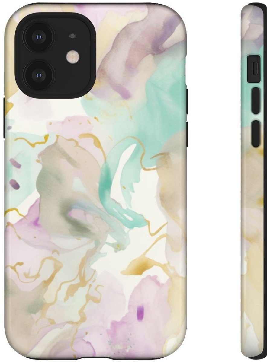 Zachte Waterverf Abstract Fluid Design – Telefoonhoesje Geschikt voor iPhone 12