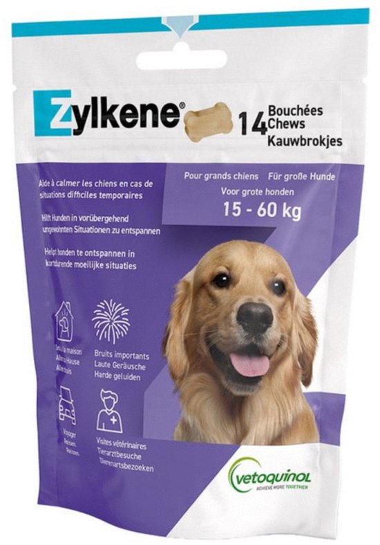 Zylkene Chews - Anti stressmiddel - 450 mg 14 tab Voor Grote Honden (15-60 Kg)