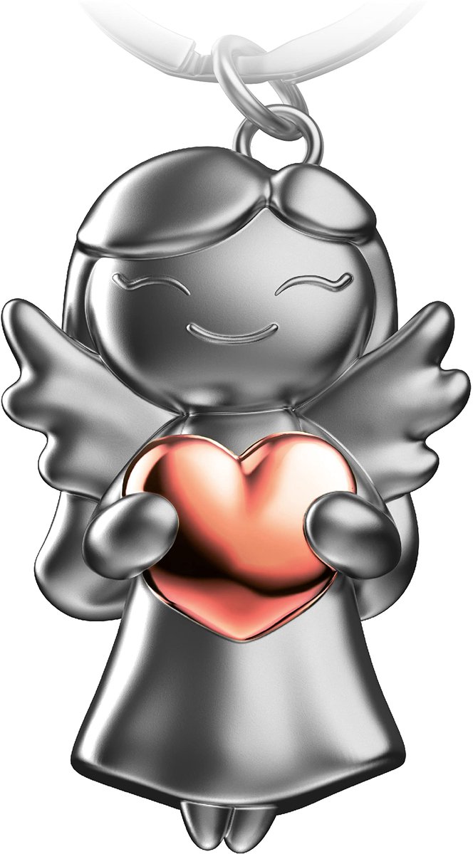 FABACH Beschermengel Sleutelhanger Ster met Hart - Engel Geluksbrenger Liefde - Cadeau - Zoeter als cadeau-idee voor vriendin roségoud
