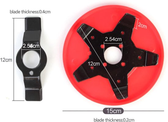 5-9 inch onkruidplaat bosmaaierkop- metalen bosmaaierkop multifunctionele trimmerkop onkruidmes vervangingssets van Merkloos	 — afbeelding 2