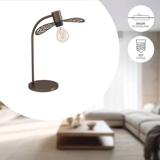 Lampe de table EGLO Swaby - E27 - 46,5 cm - Bronze
