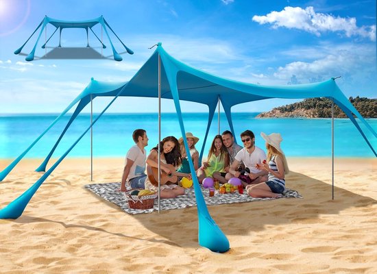 Strandtent, zonnescherm, strandzeil van lycra, UPF 50