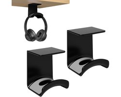 2 Stuks koptelefoonstandaard - Headset Hanger - Haak - Koptelefoon Standaard - Headset Houder - voor gamingheadsets - Headset Stand - Muur - koptelefoon standaard - antislip en slijtvast - voor bureaus en computertafels - Klevend - zwart