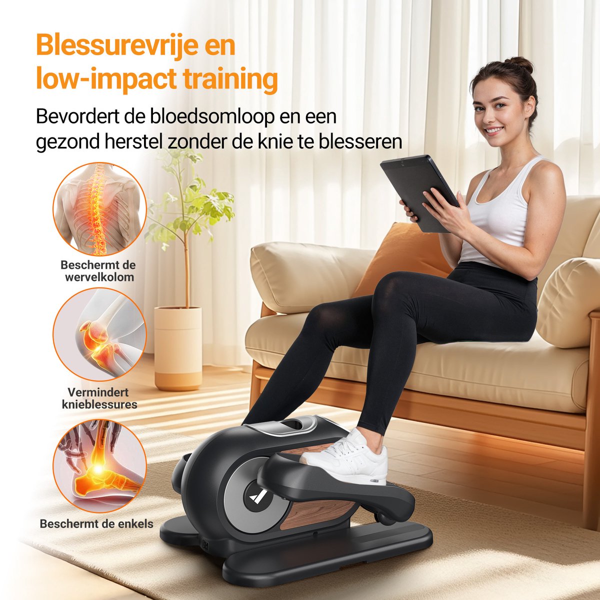 MERACH Mini Crosstrainer Zwart Geruisloos 12 - afbeelding 2