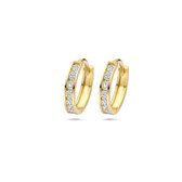 Marie Celeste klapoorringen zirkonia - 12.5 mm - Goud