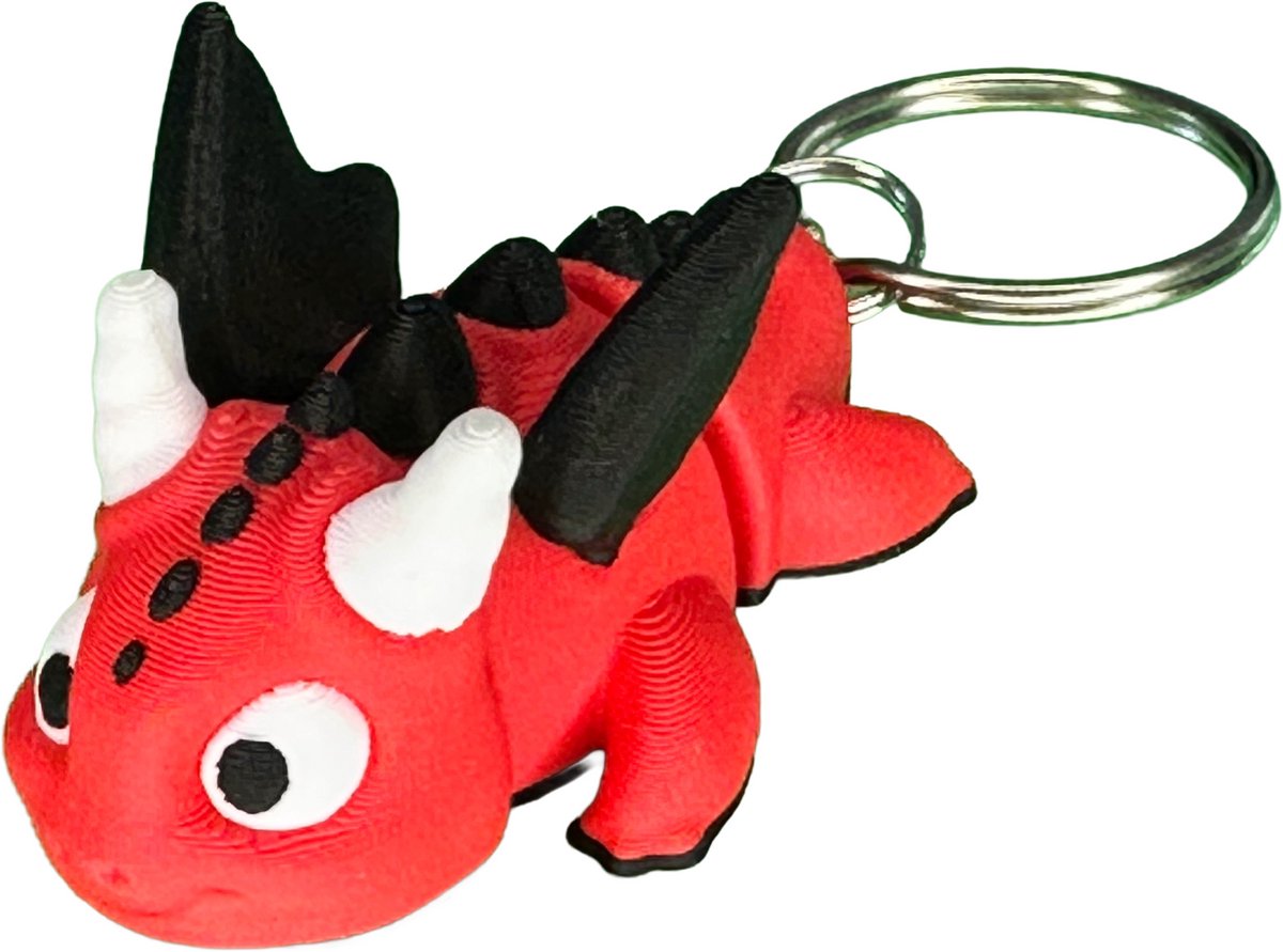 Flexi Draak Rood sleutelhanger 6,5 cm