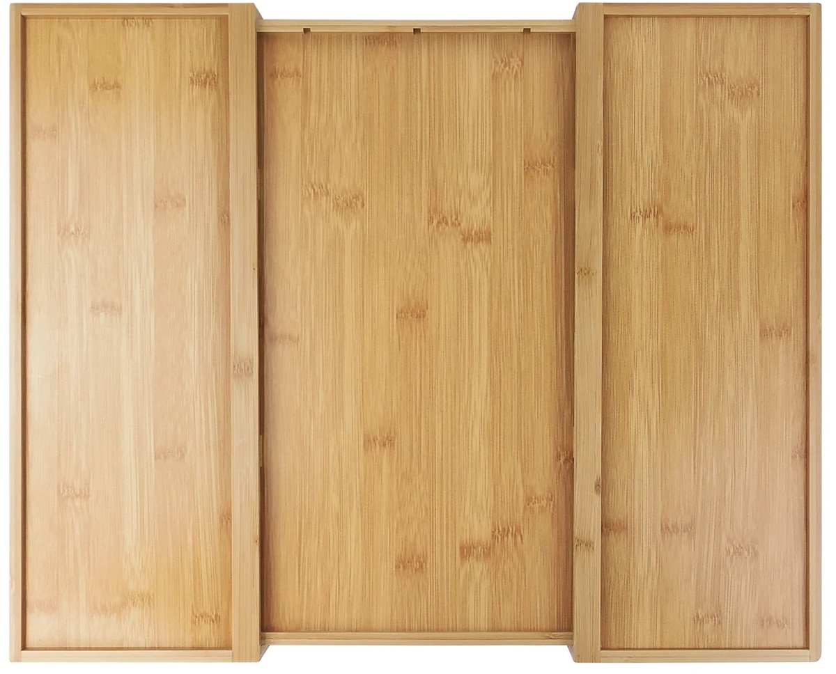 Bestekbak - Lade Organizer - Uitschuifbare Keukenlade - Houten Opbergvak - Ladeverdeler - Bestekhouder - Insteekkast Organizer - Opbergdoos Make-up - Speelgoedverdeler - Multifunctioneel Lade-inzetstuk - Keuken Accessoire - Duurzaam Hout