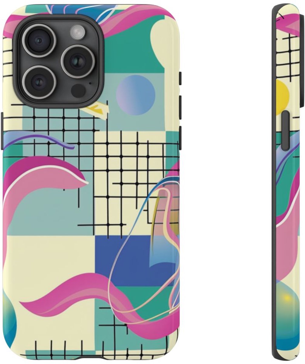 Kleurrijk Abstract Geometrisch Patroon – Telefoonhoesje Geschikt voor iPhone 15 Pro Max