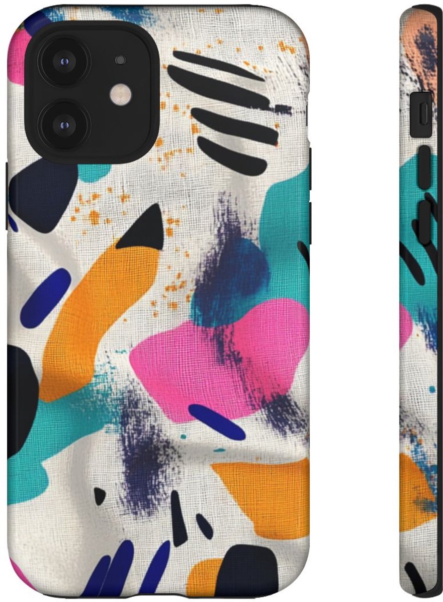Kleurrijk Abstracte Vormenpatroon – Telefoonhoesje Geschikt voor iPhone 12