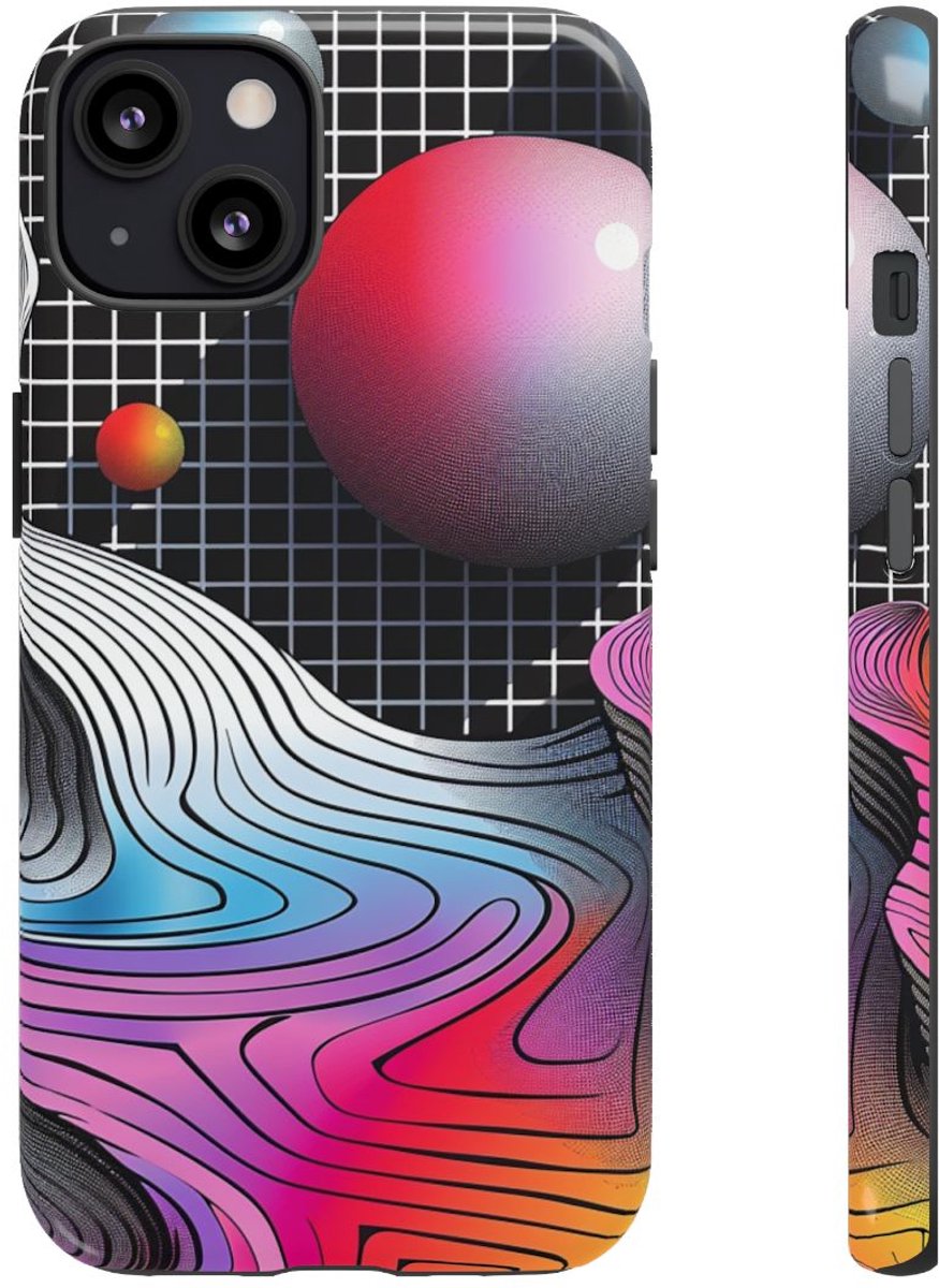Kleurrijk Abstract Geometrisch Landschap – Telefoonhoesje Geschikt voor iPhone 13
