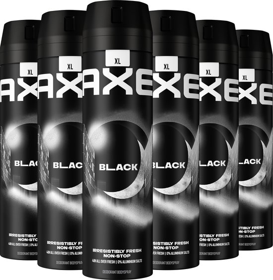 AXE - Deodorant Bodyspray - Black XL - 6 x 200 ml - Voordeelverpakking