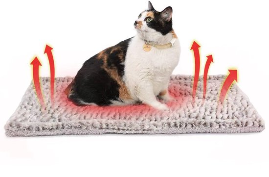 Ohpets® Tapis chauffant pour chat - Tapis chauffant - Coussin chauffant pour chat et chien - Couverture chauffante pour animaux de compagnie 50 x 60 cm