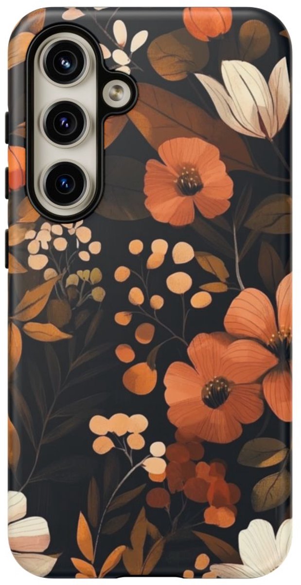 Herfstachtig Bloemenpatroon – Telefoonhoesje Geschikt voor Samsung Galaxy S24