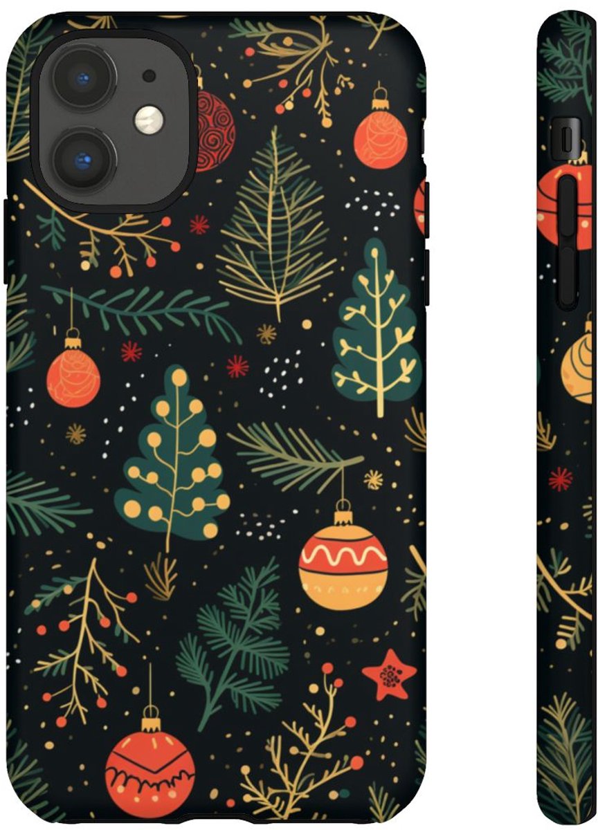 Kerstversiering en Dennentakken Patroon – Telefoonhoesje Geschikt voor iPhone 11