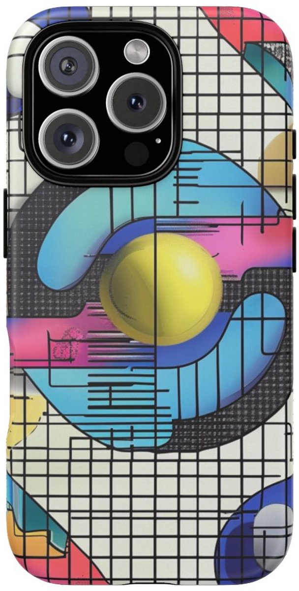 Kleurrijk Geometrisch Abstract Patroon – Telefoonhoesje Geschikt voor iPhone 16 Pro