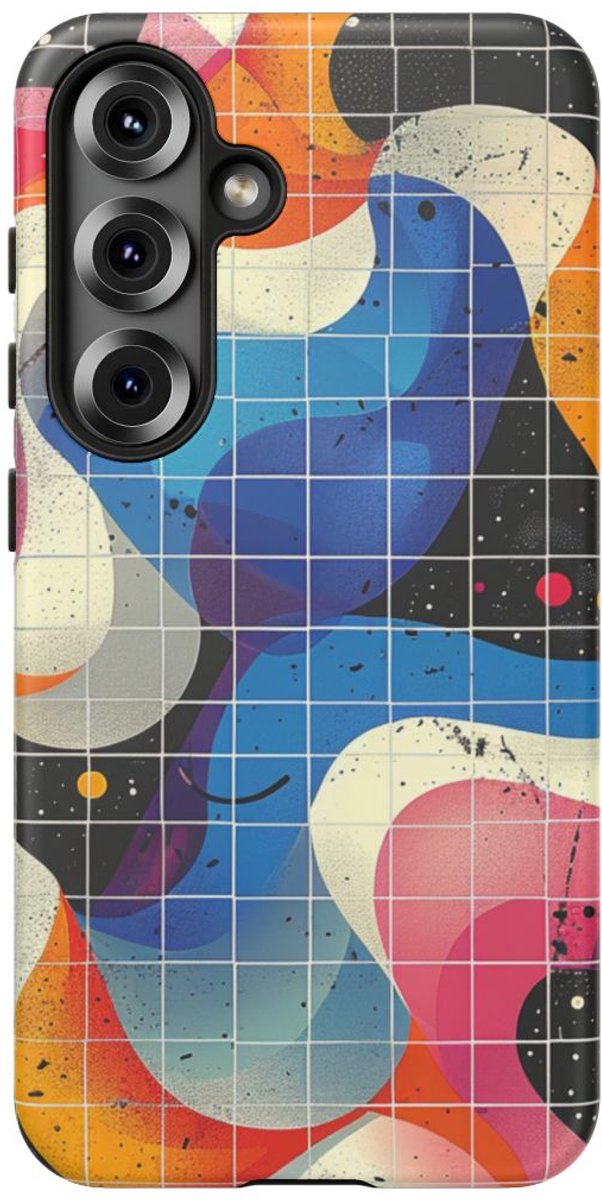Kleurrijk Abstract Golvend Patroon – Telefoonhoesje Geschikt voor Samsung Galaxy S25