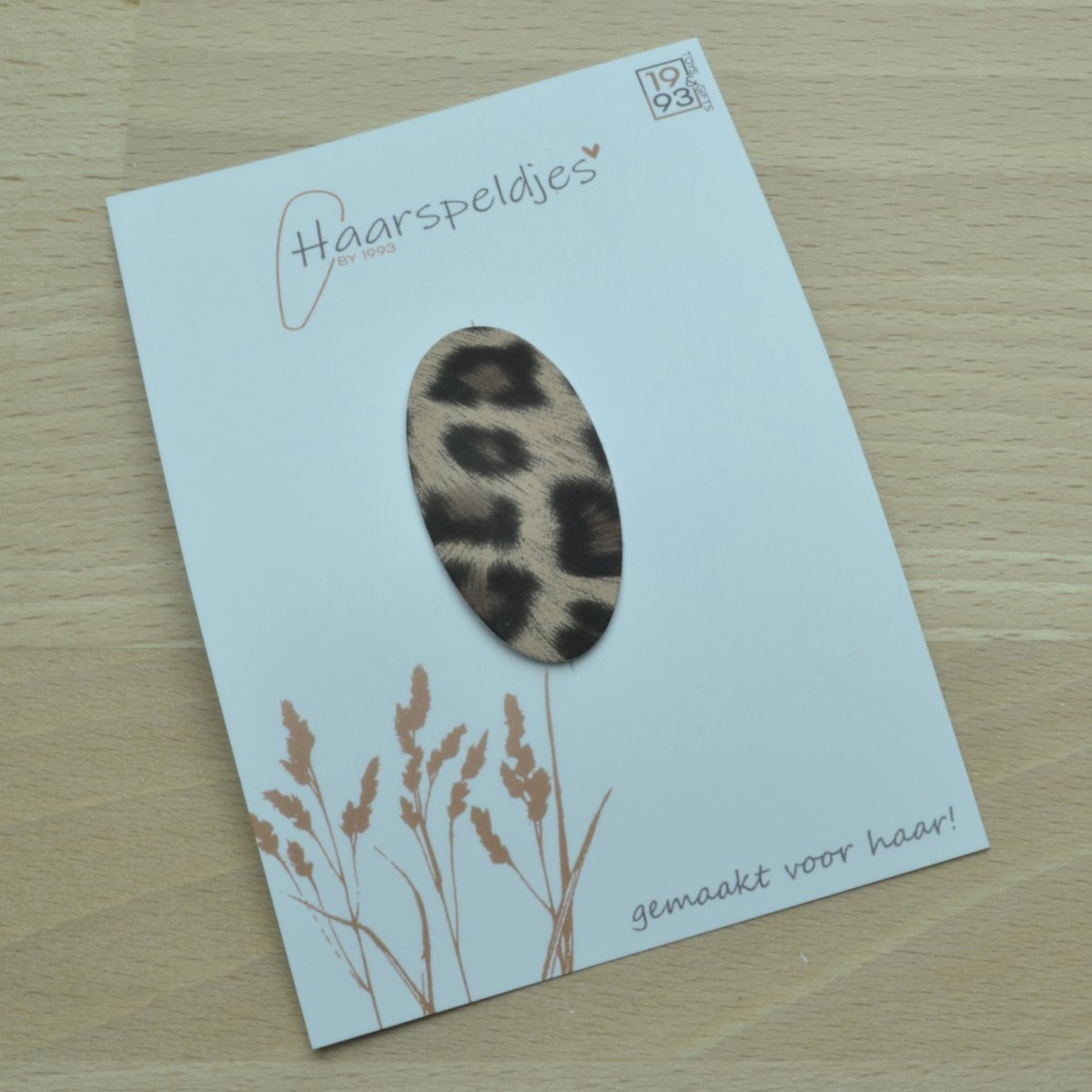 Antislip haarspeldje Liv by 1993 3 cm. - panter print - haaraccessoires