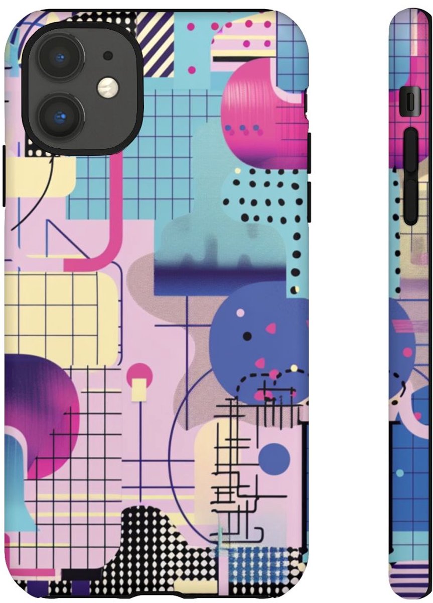 Kleurrijk Abstract Geometrisch Patroon – Telefoonhoesje Geschikt voor iPhone 11