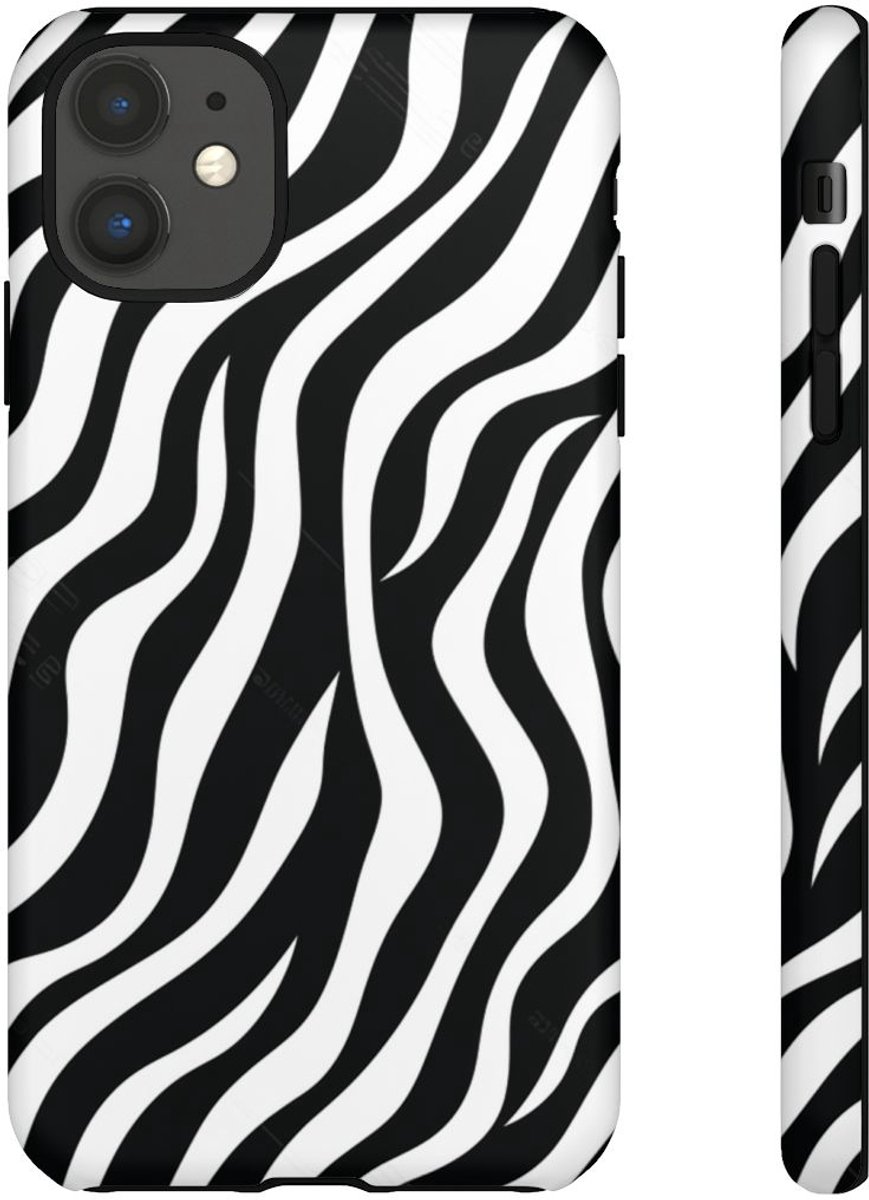 Zwart-Wit Zebra Strepenpatroon – Telefoonhoesje Geschikt voor iPhone 11