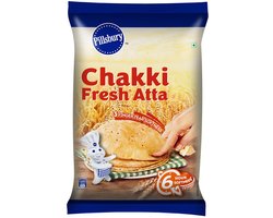 Pillsbury Chapati Chakki Atta Volkorenmeel – 10 kg | Zacht, Vers en Voedzaam Tarwemeel voor Heerlijke Indiase Roti’s met Kajal Sticker