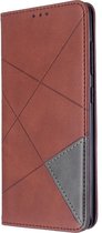 Geometric Book Case - Samsung Galaxy A51 Hoesje - Donkerbruin
