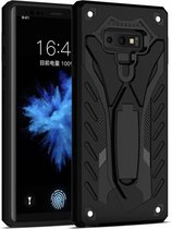 Luxe Armor Back Cover voor Samsung Galaxy Note 9 - Zwart - Rugged Shockproof Case - Versterkte Randen - met Kickstand