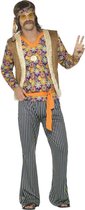 Smiffy's - Hippie Kostuum - Lotus Hippie - Man - Bruin - Small - Carnavalskleding - Verkleedkleding