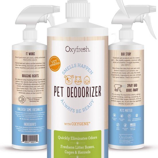 Oxyfresh Pets Geurverwijderaar - Spray tegen vieze geuren afkomstig van dieren
