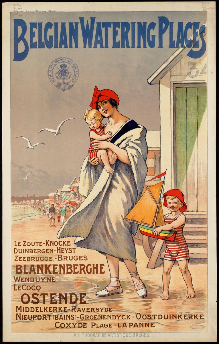 Vintage Poster Belgian Watering Places - Oostende - Reisposter Badplaatsen  België -... | bol