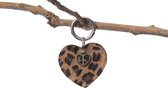 Porte-clés Coeur en cuir léopard