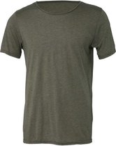 Senvi Wide Raw Neck T-Shirt - Olive - Maat S