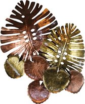Floz muurdeco - wandornament bladeren - metaal - lotus en philodendron XL - fairtrade uit Indonesië